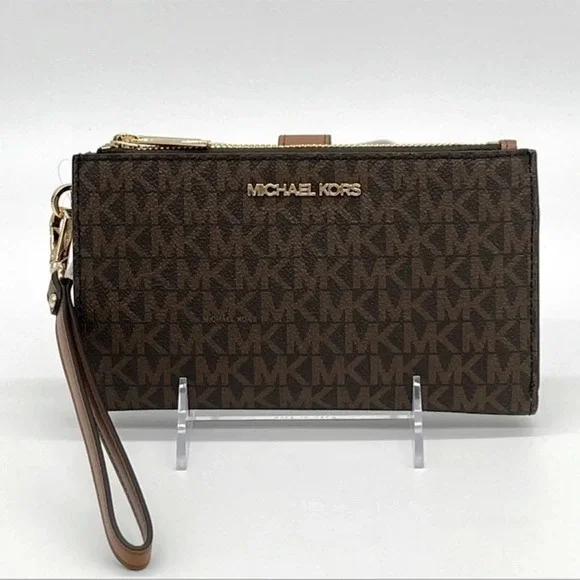 Michael Kors Large Double Zip Wallet Wristlet Brown (NWT) - Picture 2 of 9